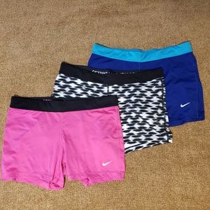 Lot of 3 Nike compression shorts